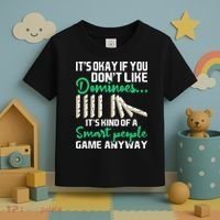 Smart People Game Anyway Dominoes Lover Domino Player Toddler T-Shirt thumb 3