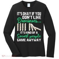 Smart People Game Anyway Dominoes Lover Domino Player Women's Long Sleeve Shirt thumb 0