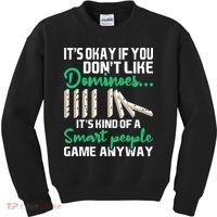 Smart People Game Anyway Dominoes Lover Domino Player Kids Sweatshirt thumb 0
