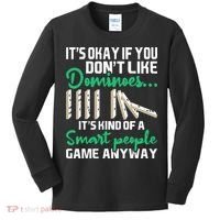Smart People Game Anyway Dominoes Lover Domino Player Kids Long Sleeve Shirt thumb 0