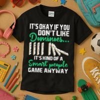 Smart People Game Anyway Dominoes Lover Domino Player Kids T-Shirt thumb 3