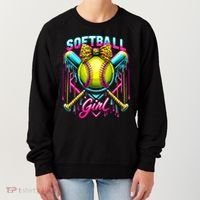 Softball Player Girl Ice Cream Softball Drip  Women's Sweatshirt thumb 0