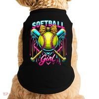 Softball Player Girl Ice Cream Softball Drip  Doggie Tank thumb 0