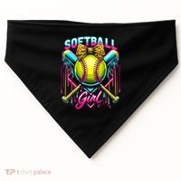 Softball Player Girl Ice Cream Softball Drip  USA-Made Doggie Bandana thumb 0