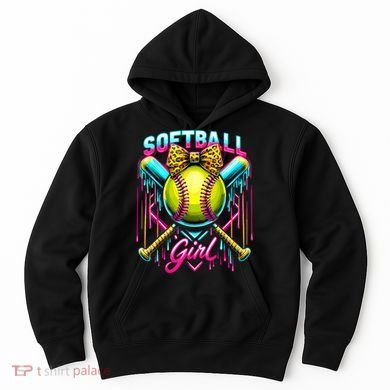 Softball Player Girl Ice Cream Softball Drip  Hoodie