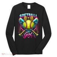 Softball Player Girl Ice Cream Softball Drip  Long Sleeve Shirt thumb 0