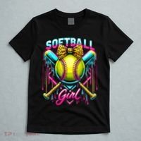 Softball Player Girl Ice Cream Softball Drip  T-Shirt thumb 5