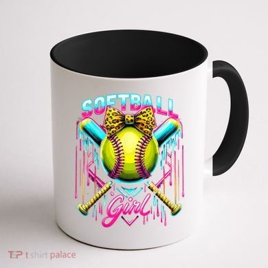 Softball Player Girl Ice Cream Softball Drip  Coffee Mug back