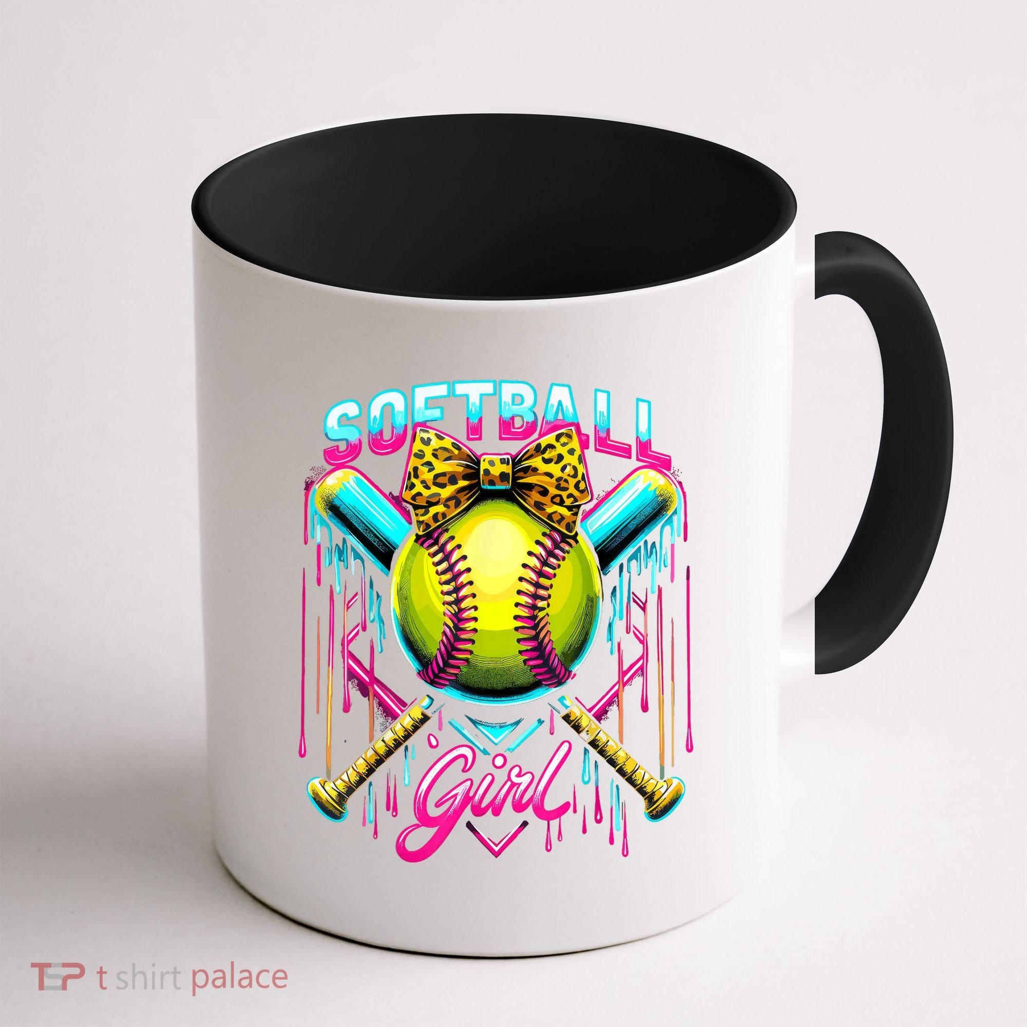 Softball Player Girl Ice Cream Softball Drip  Coffee Mug