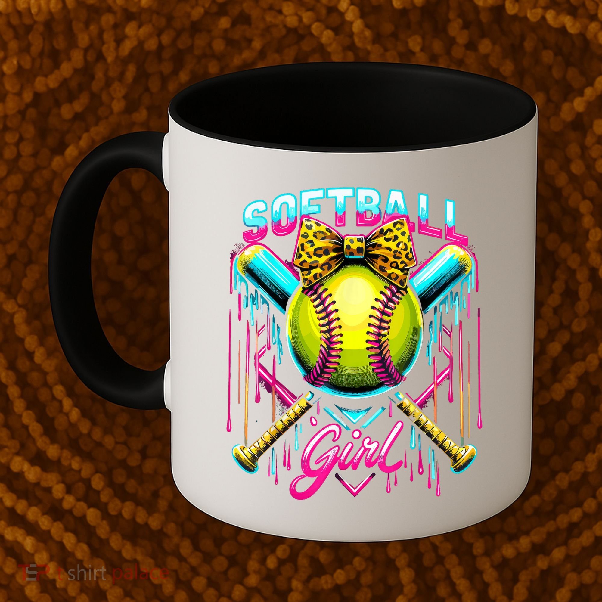 Softball Player Girl Ice Cream Softball Drip  Coffee Mug