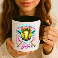 Softball Player Girl Ice Cream Softball Drip  Coffee Mug thumb 3