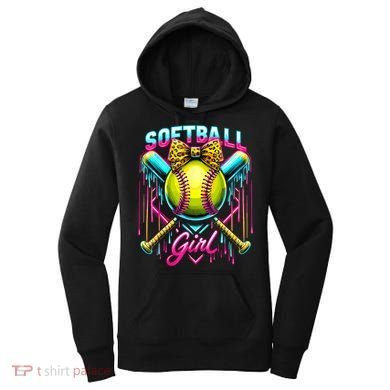Softball Player Girl Ice Cream Softball Drip  Women's Hoodie