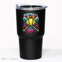 Softball Player Girl Ice Cream Softball Drip  Tumbler thumb 0