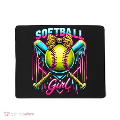 Softball Player Girl Ice Cream Softball Drip  Mousepad