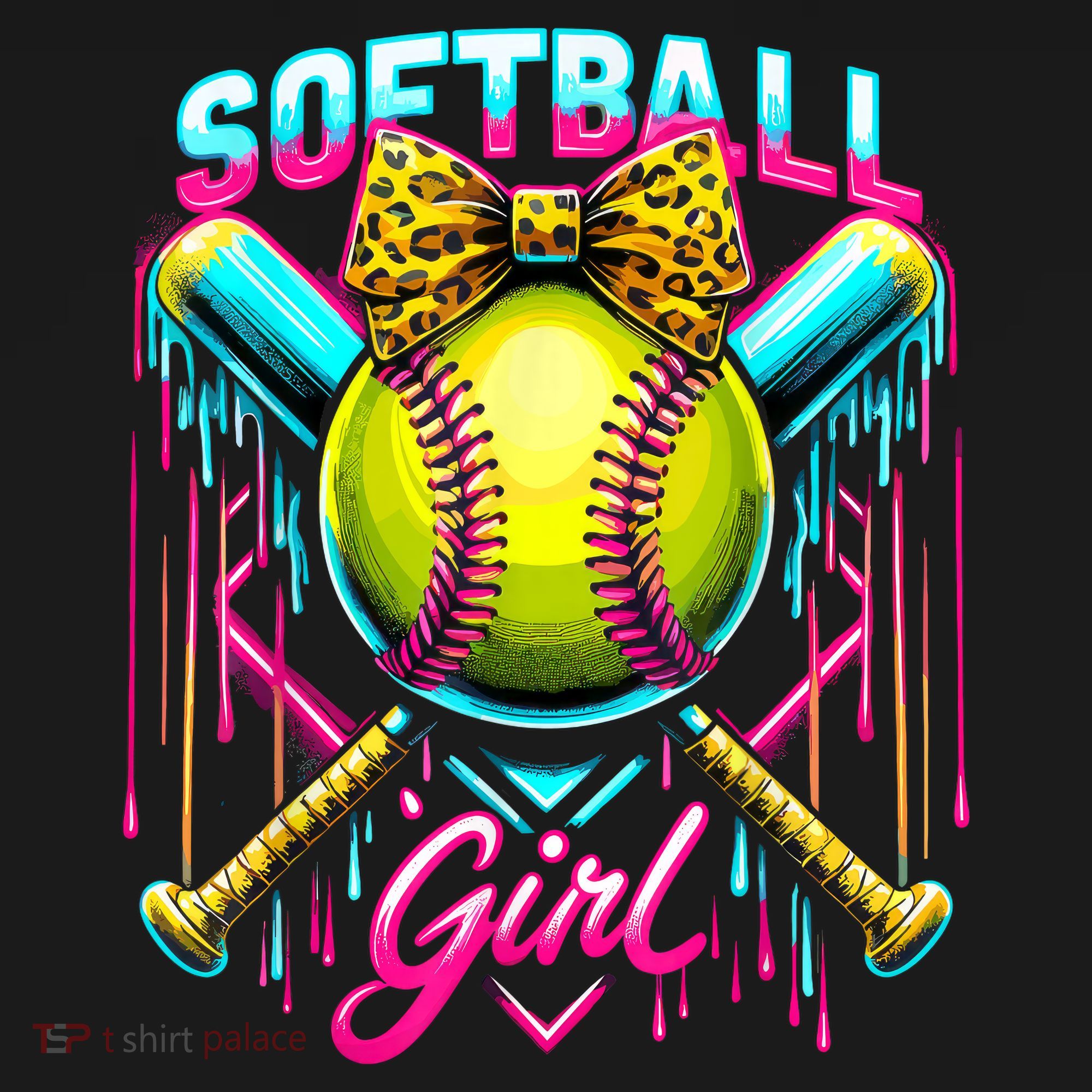 Softball Player Girl Ice Cream Softball Drip  Mousepad