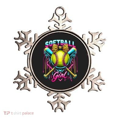 Softball Player Girl Ice Cream Softball Drip  Ornament