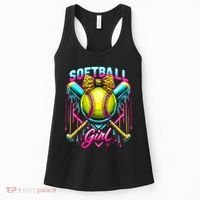 Softball Player Girl Ice Cream Softball Drip  Women's Tank Top thumb 0