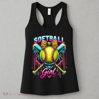 Softball Player Girl Ice Cream Softball Drip  Women's Tank Top thumb 3