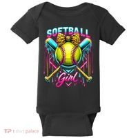 Softball Player Girl Ice Cream Softball Drip  Baby Bodysuit thumb 0