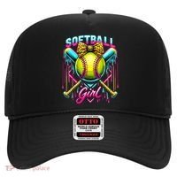 Softball Player Girl Ice Cream Softball Drip  Hat thumb 0