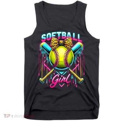 Softball Player Girl Ice Cream Softball Drip  Tank Top