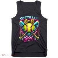 Softball Player Girl Ice Cream Softball Drip  Tank Top thumb 0
