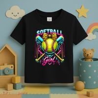 Softball Player Girl Ice Cream Softball Drip  Toddler T-Shirt thumb 3