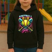 Softball Player Girl Ice Cream Softball Drip  Kids Hoodie thumb 3