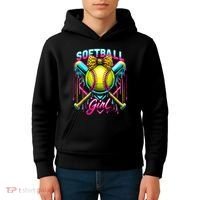 Softball Player Girl Ice Cream Softball Drip  Kids Hoodie thumb 4