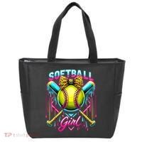 Softball Player Girl Ice Cream Softball Drip  Tote Bag thumb 0