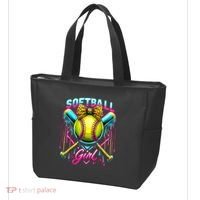 Softball Player Girl Ice Cream Softball Drip  Tote Bag thumb 3