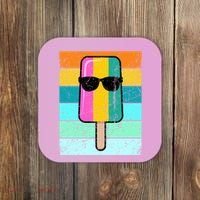 Summer Popsicle Gift Funny Ice Cream Beach Pool Party Gift Coaster thumb 0