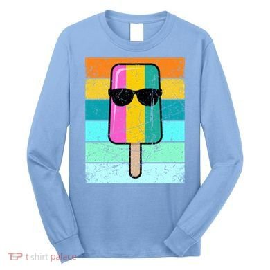 Summer Popsicle Gift Funny Ice Cream Beach Pool Party Gift Long Sleeve Shirt