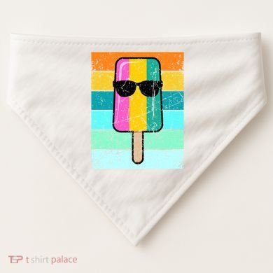 Summer Popsicle Gift Funny Ice Cream Beach Pool Party Gift USA-Made Doggie Bandana