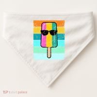 Summer Popsicle Gift Funny Ice Cream Beach Pool Party Gift USA-Made Doggie Bandana thumb 0