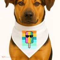 Summer Popsicle Gift Funny Ice Cream Beach Pool Party Gift USA-Made Doggie Bandana thumb 1