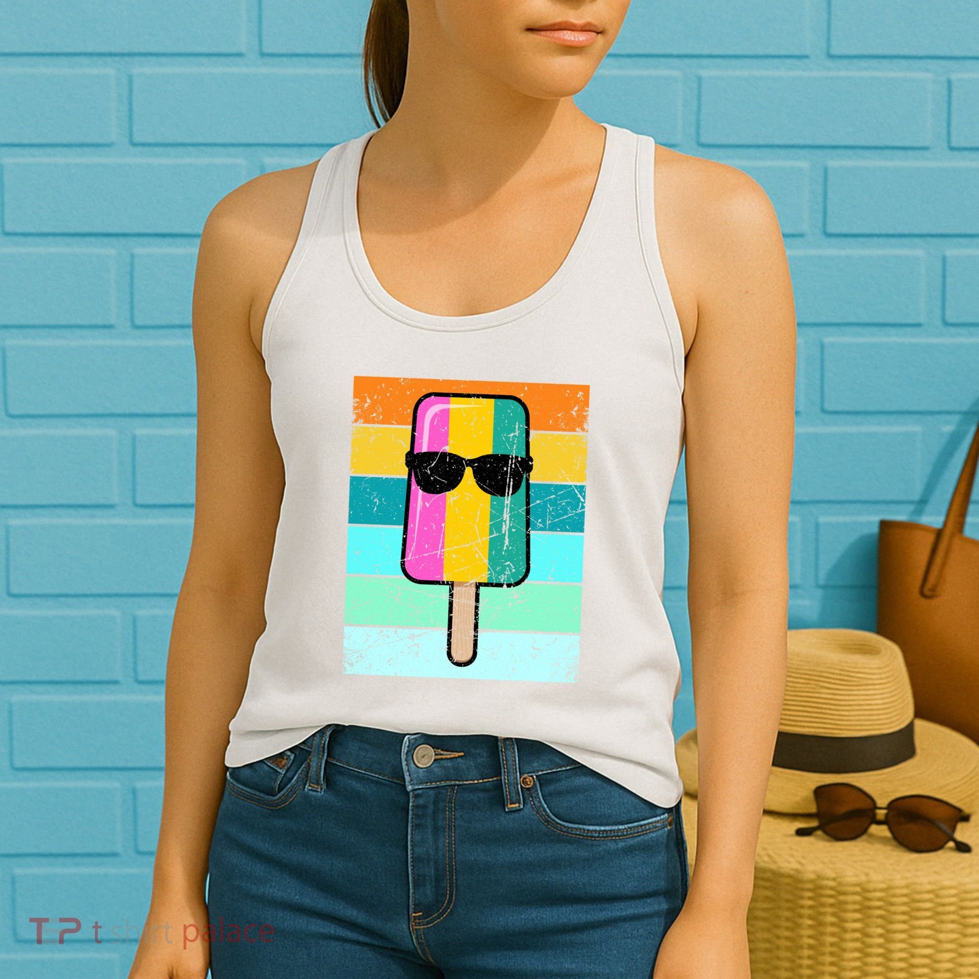 Summer Popsicle Gift Funny Ice Cream Beach Pool Party Gift Women's Tank Top
