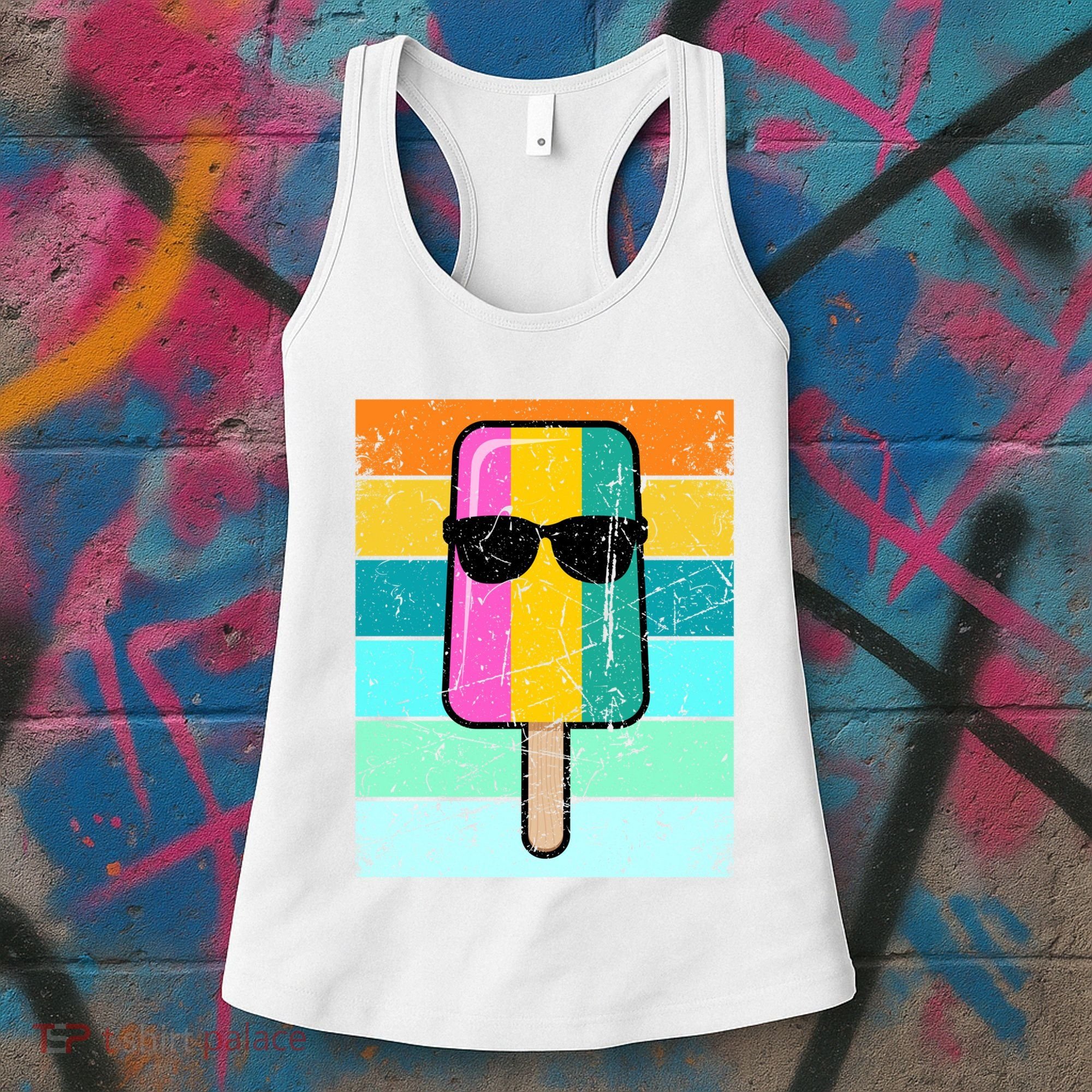Summer Popsicle Gift Funny Ice Cream Beach Pool Party Gift Women's Tank Top