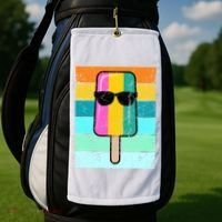 Summer Popsicle Gift Funny Ice Cream Beach Pool Party Gift Golf Towel thumb 2