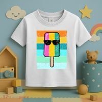 Summer Popsicle Gift Funny Ice Cream Beach Pool Party Gift Toddler T-Shirt thumb 3