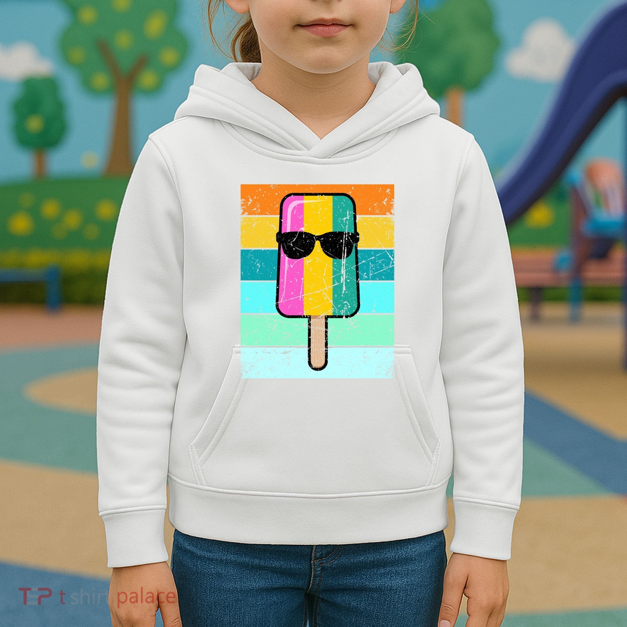 Summer Popsicle Gift Funny Ice Cream Beach Pool Party Gift Kids Hoodie
