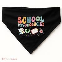 School Psychologist Groovy Psychology Teacher USA-Made Doggie Bandana thumb 0