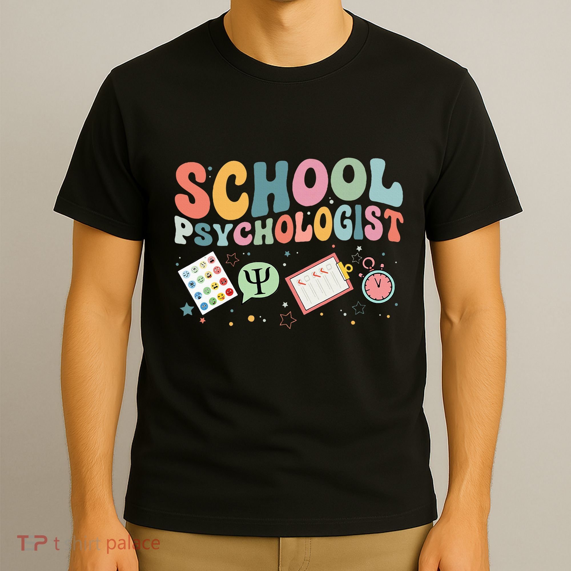 School Psychologist Groovy Psychology Teacher T-Shirt