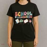 School Psychologist Groovy Psychology Teacher T-Shirt thumb 4