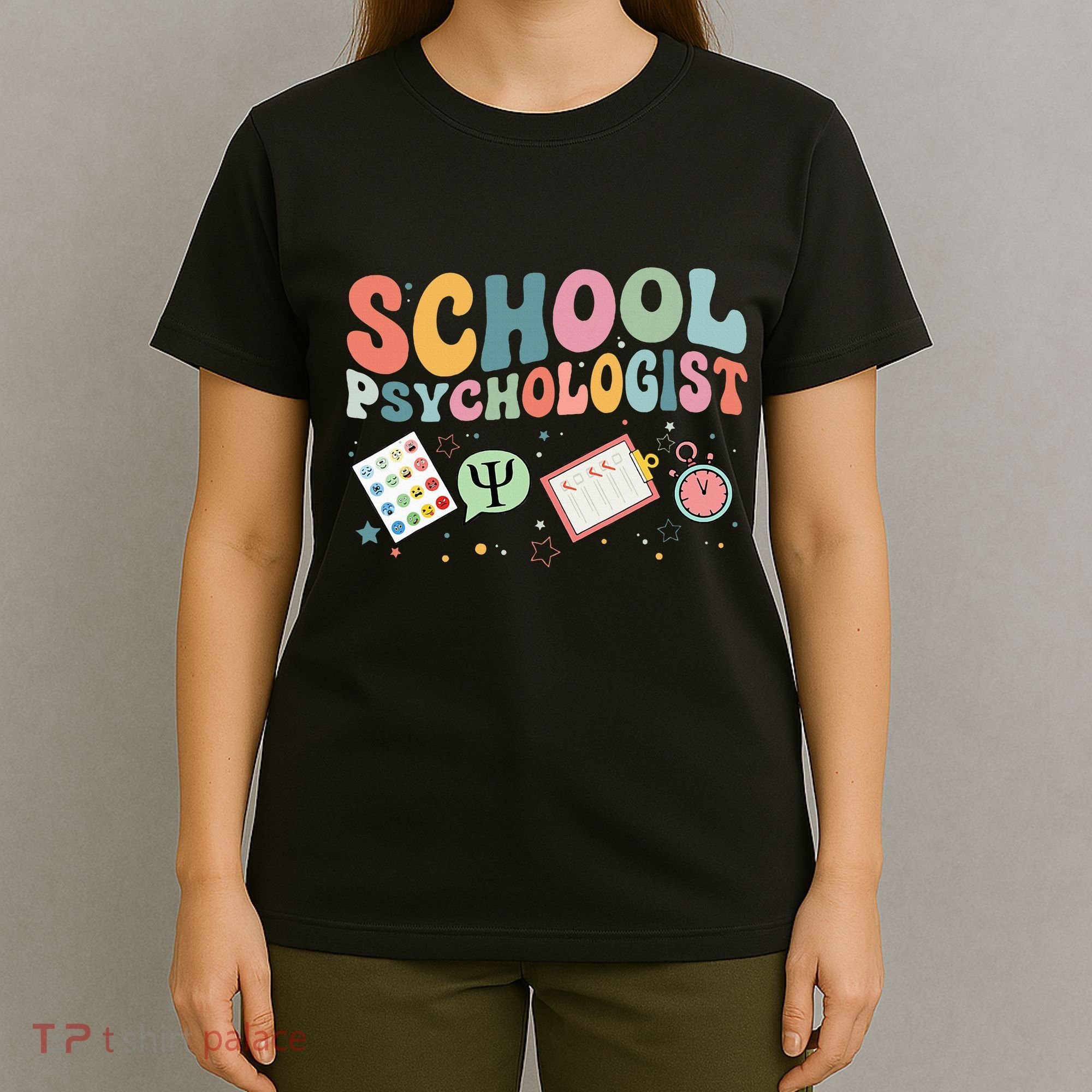School Psychologist Groovy Psychology Teacher T-Shirt