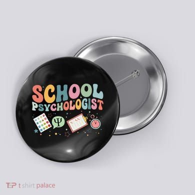 School Psychologist Groovy Psychology Teacher Button