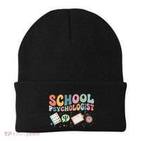 School Psychologist Groovy Psychology Teacher Beanie thumb 0