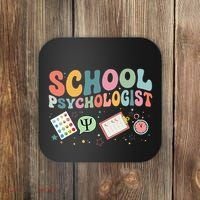 School Psychologist Groovy Psychology Teacher Coaster thumb 0