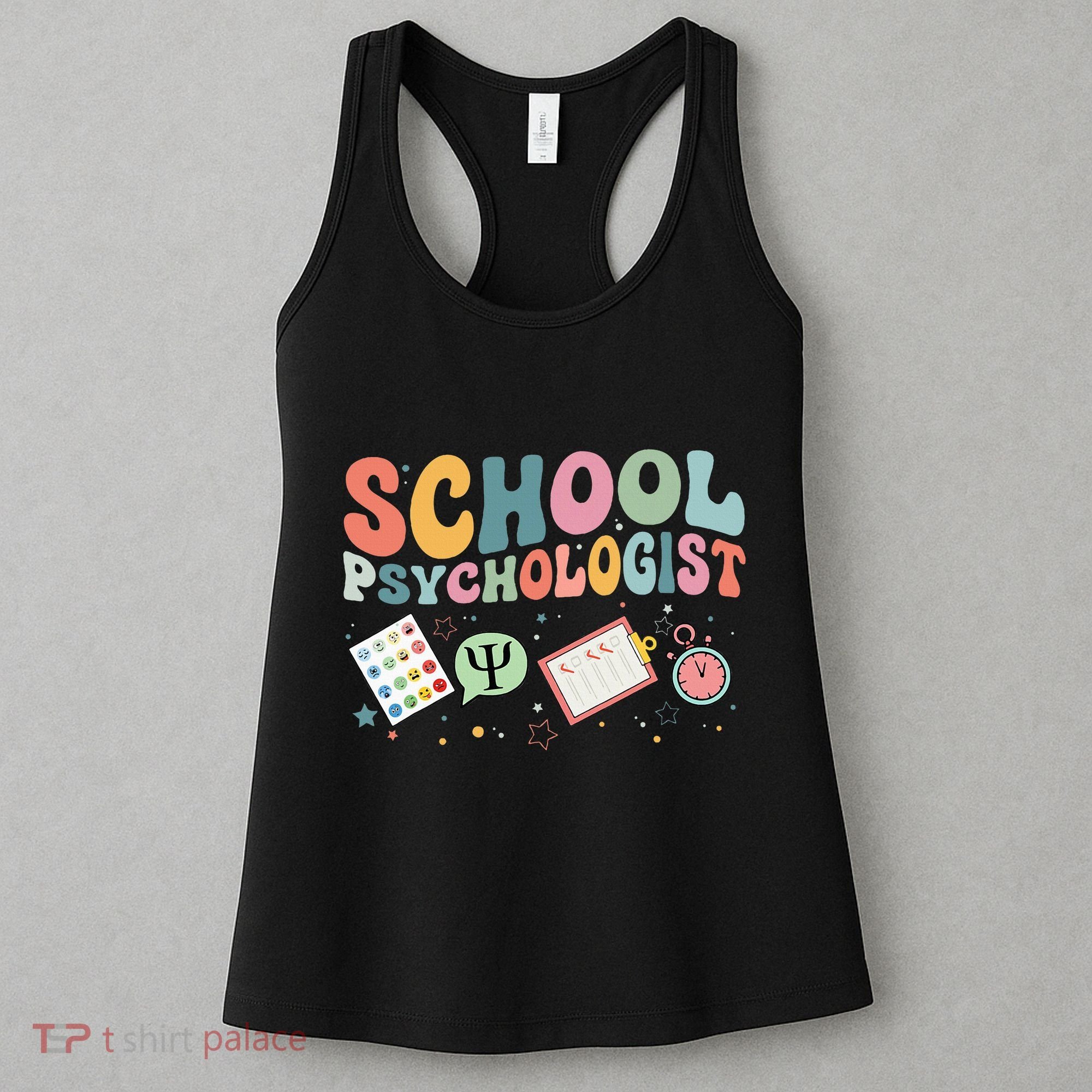 School Psychologist Groovy Psychology Teacher Women's Tank Top