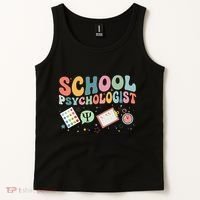School Psychologist Groovy Psychology Teacher Tank Top thumb 2